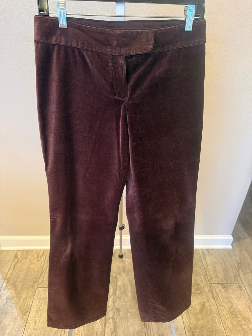Ann Taylor Chocolate Brown Velvet Straight-Leg Pants
